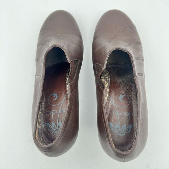 Dansko Slip-On Clog Comfort Shoes Women's 7.5 Brown Leather Elastic Side Panel - Picture 7 of 10